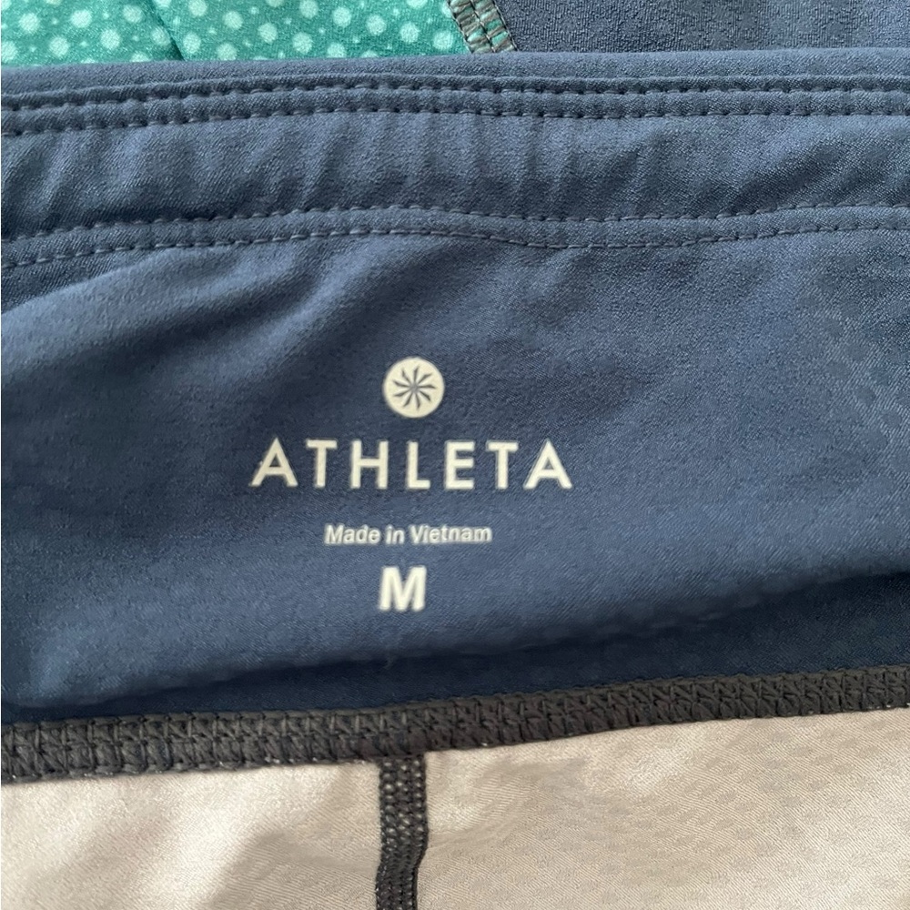 Womens Medium Athleta Blue Ombre Gradient Cropped Leggings - Picture 2 of 3